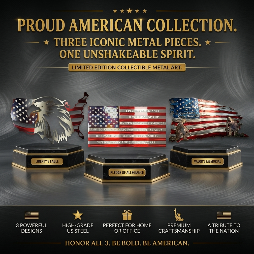 Land of the Free Patriotic Wall Art Collection -- Buy 2 Free Shipping