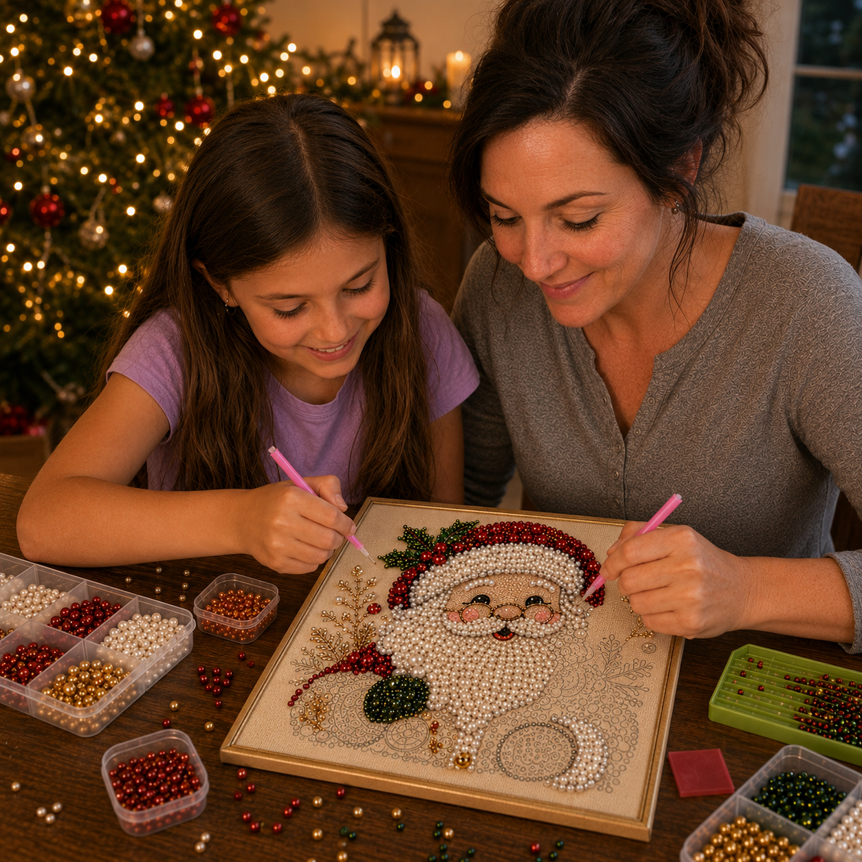🧘Relaxing & Beginner-Friendly - 🎨💎DIY Christmas Pearl Diamond Painting Art Kit