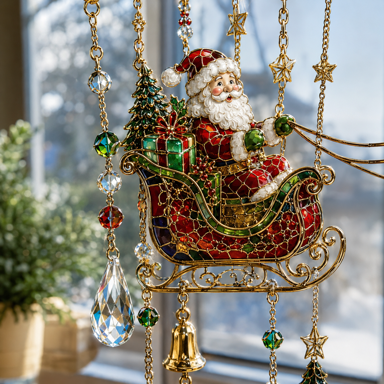 🔥Last Day 49% OFF - Handmade Christmas Stained Glass Window Hanging