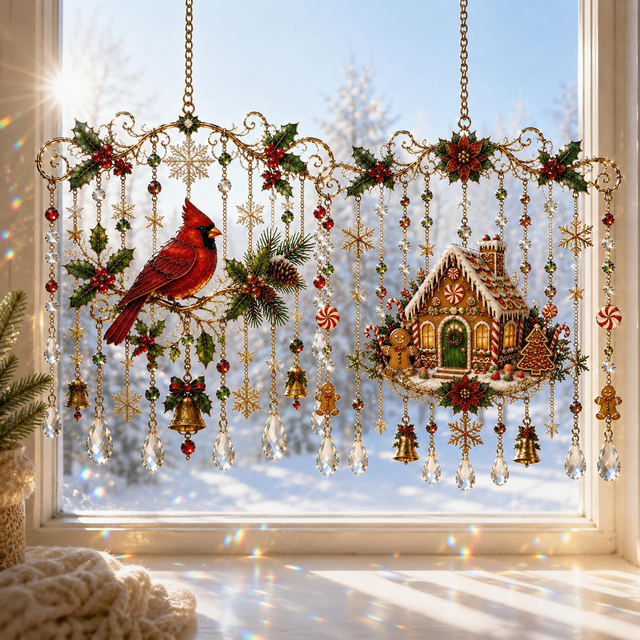 🔥Last Day 49% OFF - Handmade Christmas Stained Glass Window Hanging