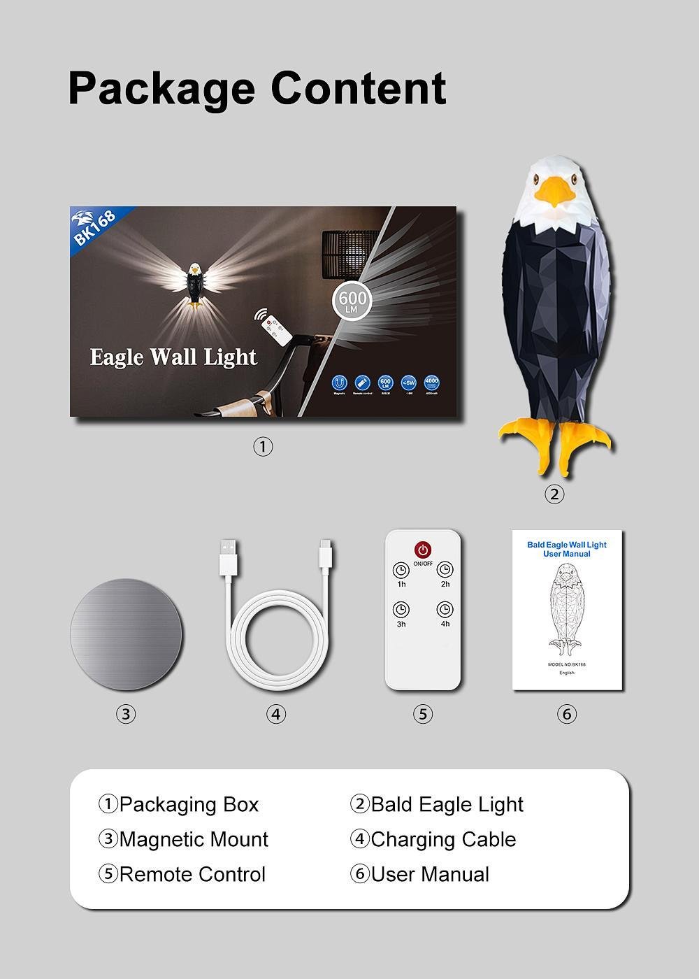 🎁Last Day Promotion 49% OFF🔥 Eagle Wall Light LED Magnetic Night