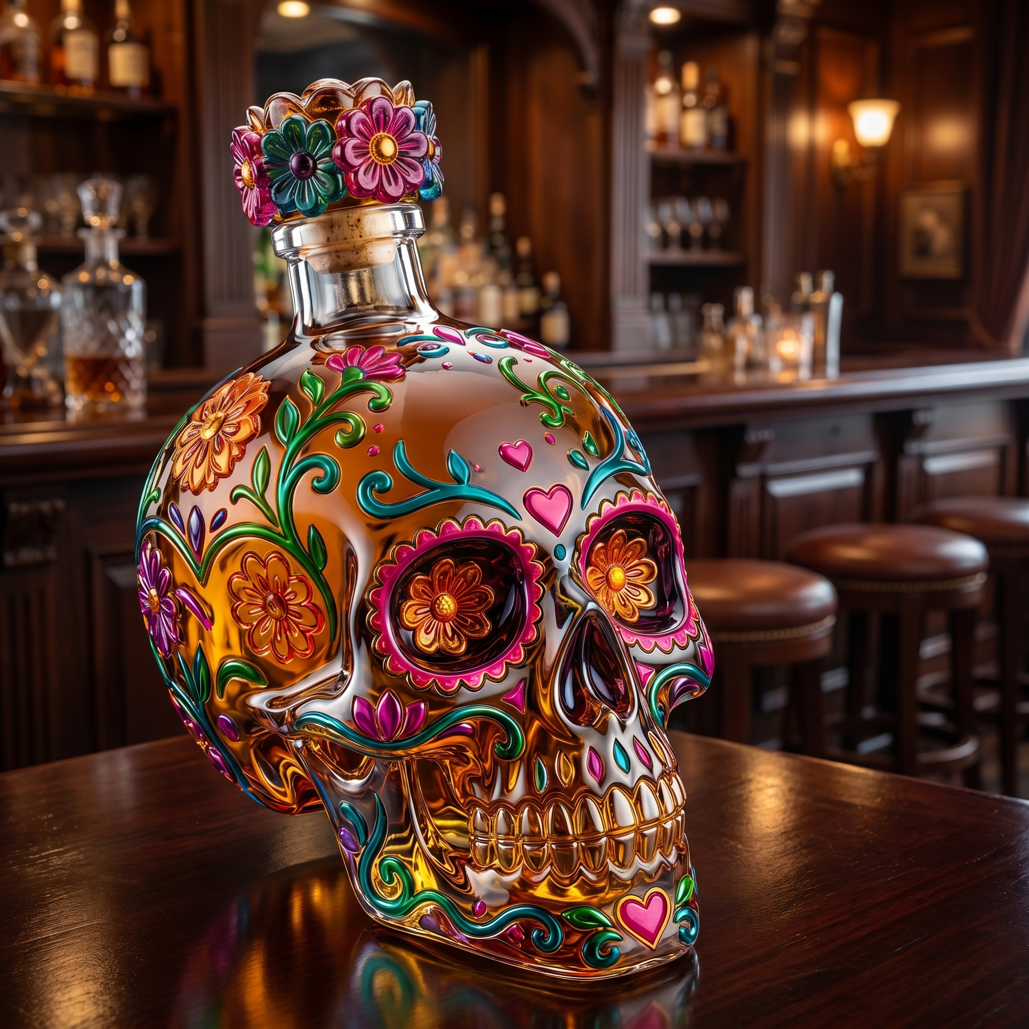 🔥🍷Limited edition Day of the Dead tequila bottle🎁 -- Free Shipping Over $39📦