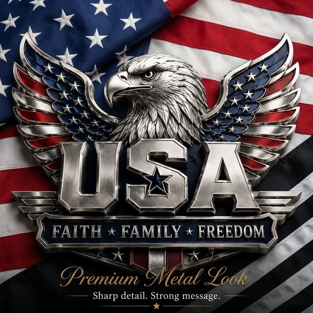 🇺🇸 250th Anniversary 49% OFF – ★USA Faith, Family & Freedom★ Eagle Emblem
