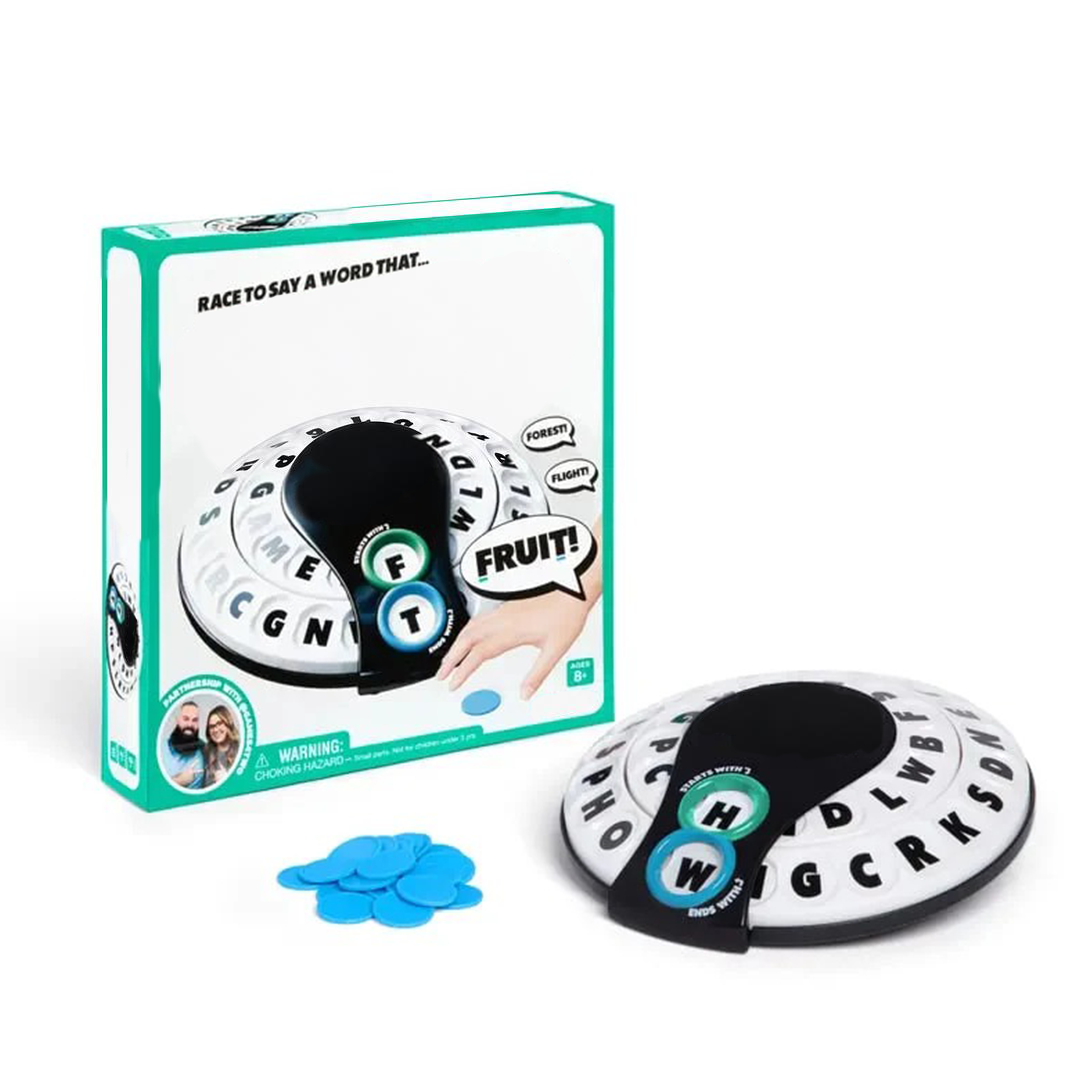 Spin & Shout Word Game – Fast-Paced Family Game with Letter Wheels, Spinner Device