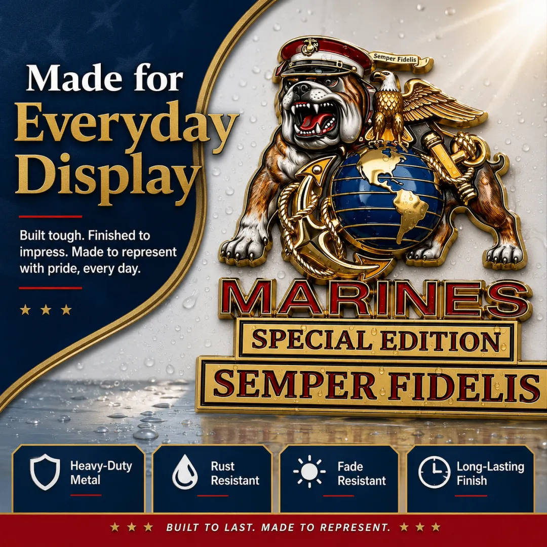 Marines Crops Special Edition Metal Car Emblem – Semper Fidelis Tribute Badge