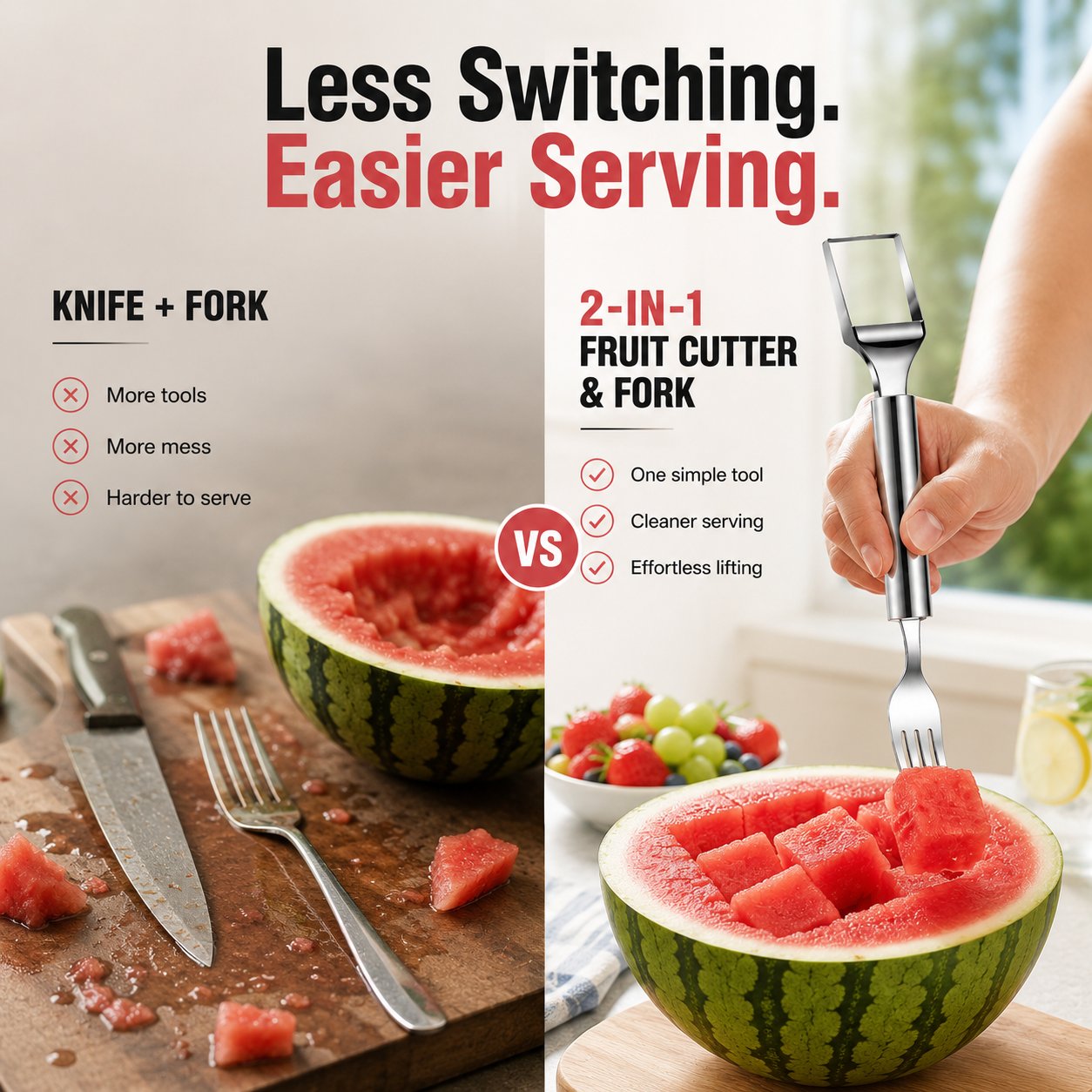🍉 Effortless Fruit Prep-49% OFF-✨ 2-in-1 Fruit Cutter & Fork – For Quick and Easy Fruit Serving! 🍓