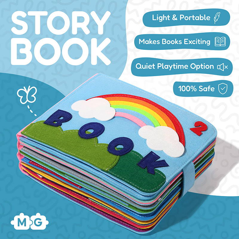 Infographic showing benefits of the Montessori Generation's Story Book.