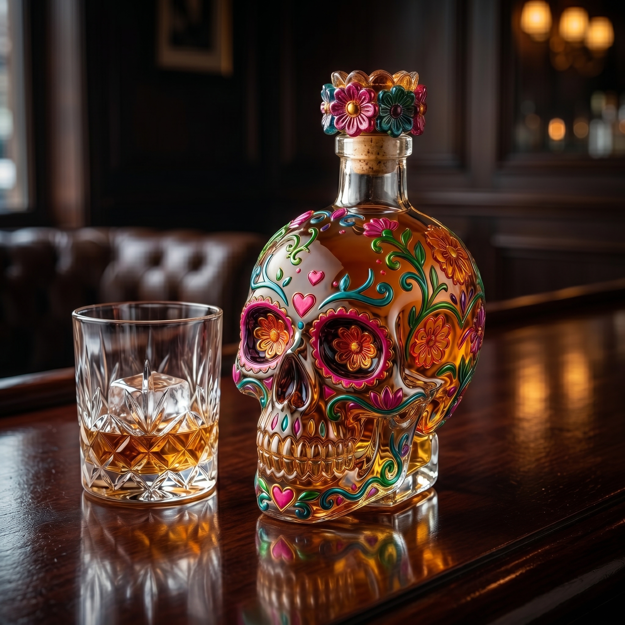 🔥🍷Limited edition Day of the Dead tequila bottle🎁 -- Free Shipping Over $39📦