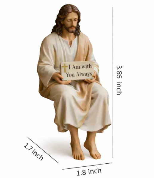 Hand-Painted Resin Jesus Figurine ~ A Daily Reminder You Are Never Alone.