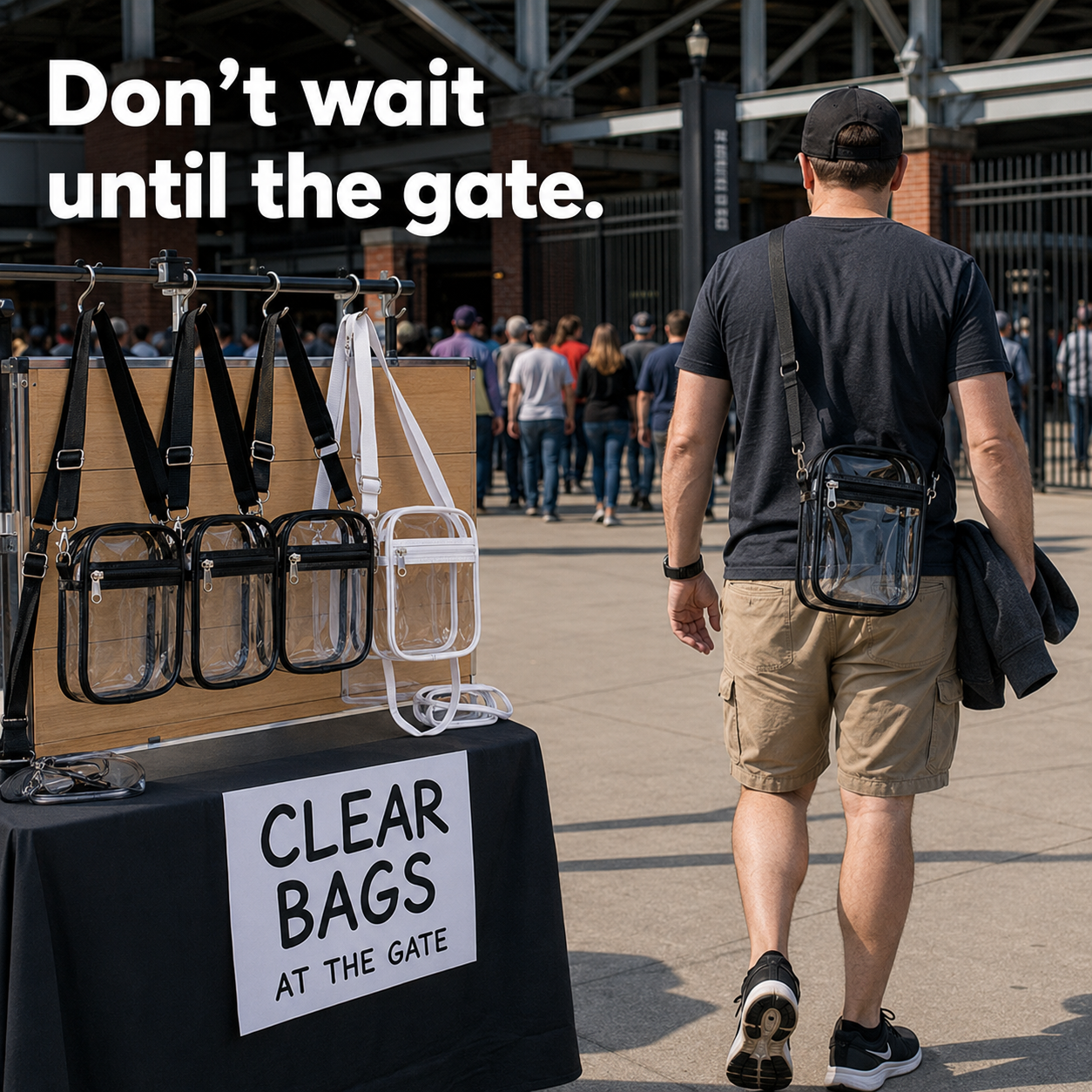 🔥 Game Day Essential Sale - 🎟️ Clear PVC Stadium Crossbody Bag for Concerts, Sports & Events 🏟️
