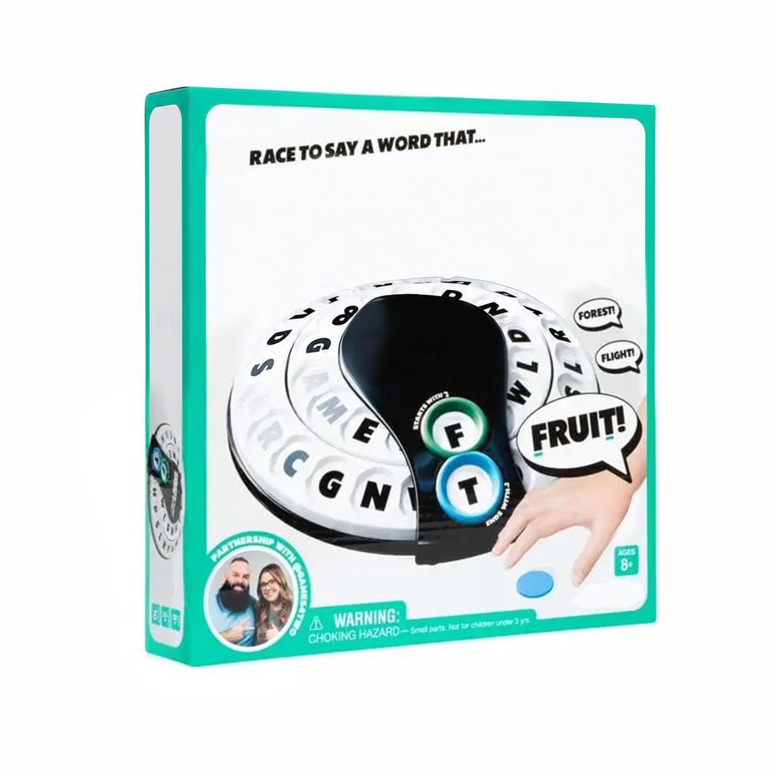 Spin & Shout Word Game – Fast-Paced Family Game with Letter Wheels, Spinner Device