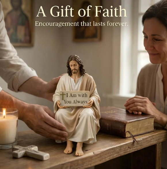 Hand-Painted Resin Jesus Figurine ~ A Daily Reminder You Are Never Alone.