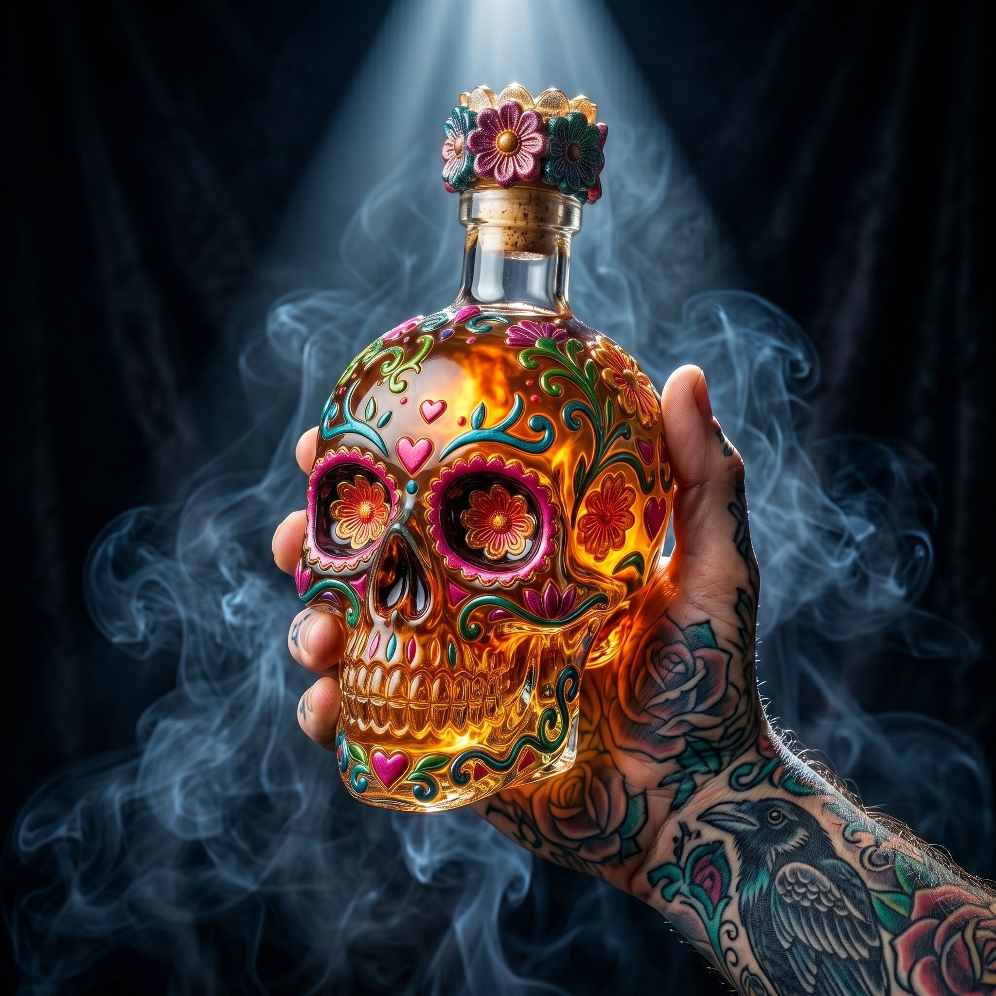 🔥🍷Limited edition Day of the Dead tequila bottle🎁 -- Free Shipping Over $39📦