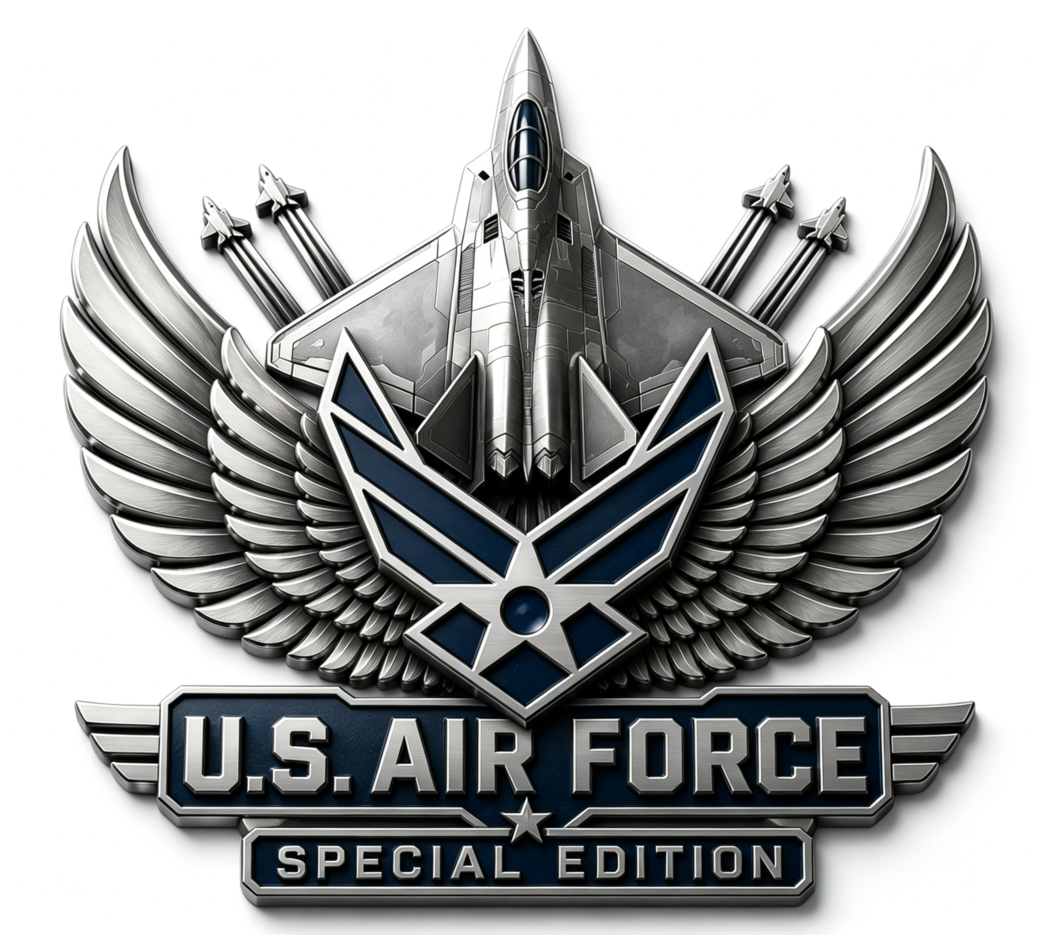 Premium USAF Chrome Emblem – Air Force Vehicle Badge