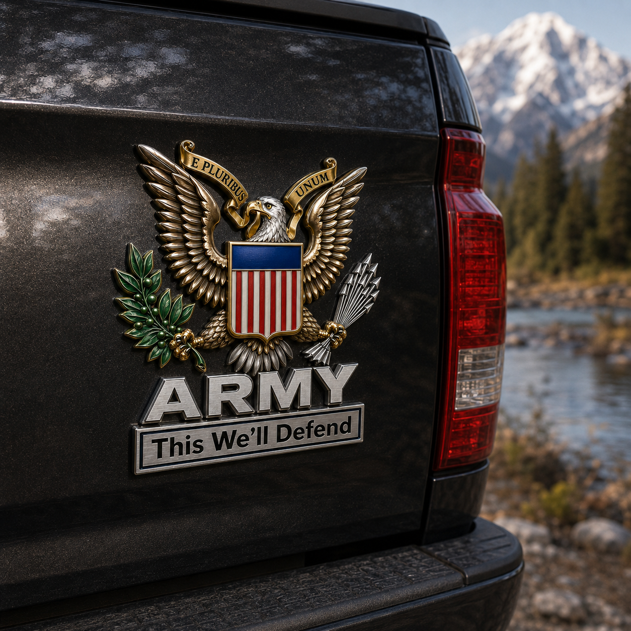U.S. Army “This We’ll Defend” Metal Vehicle Badge