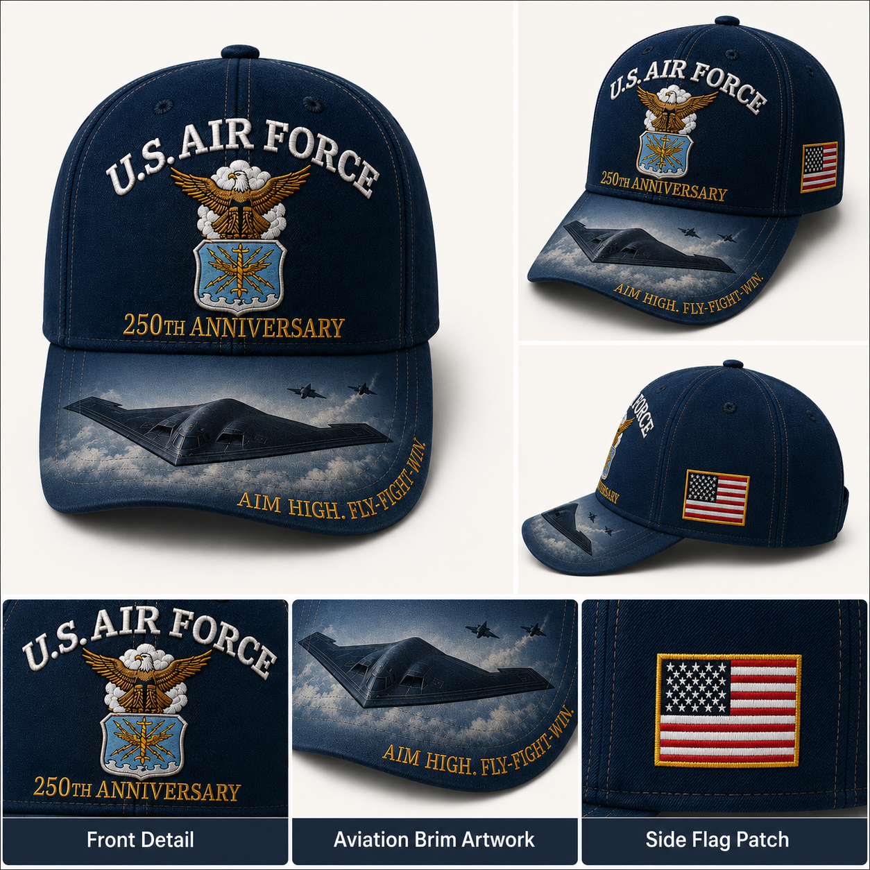 U.S. Air Force 250th Anniversary Commemorative Embroidered Cap