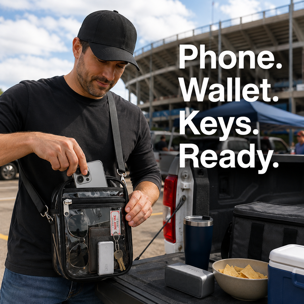 🔥 Game Day Essential Sale - 🎟️ Clear PVC Stadium Crossbody Bag for Concerts, Sports & Events 🏟️