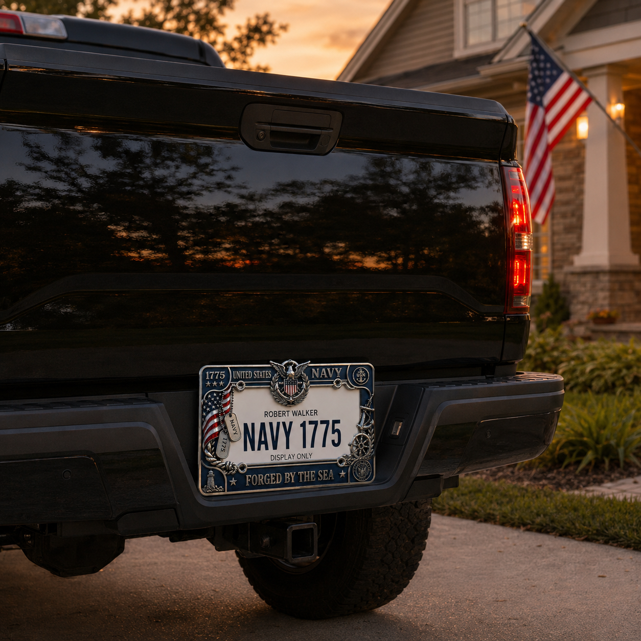 U.S. Navy “Forged By The Sea” License Plate Frame