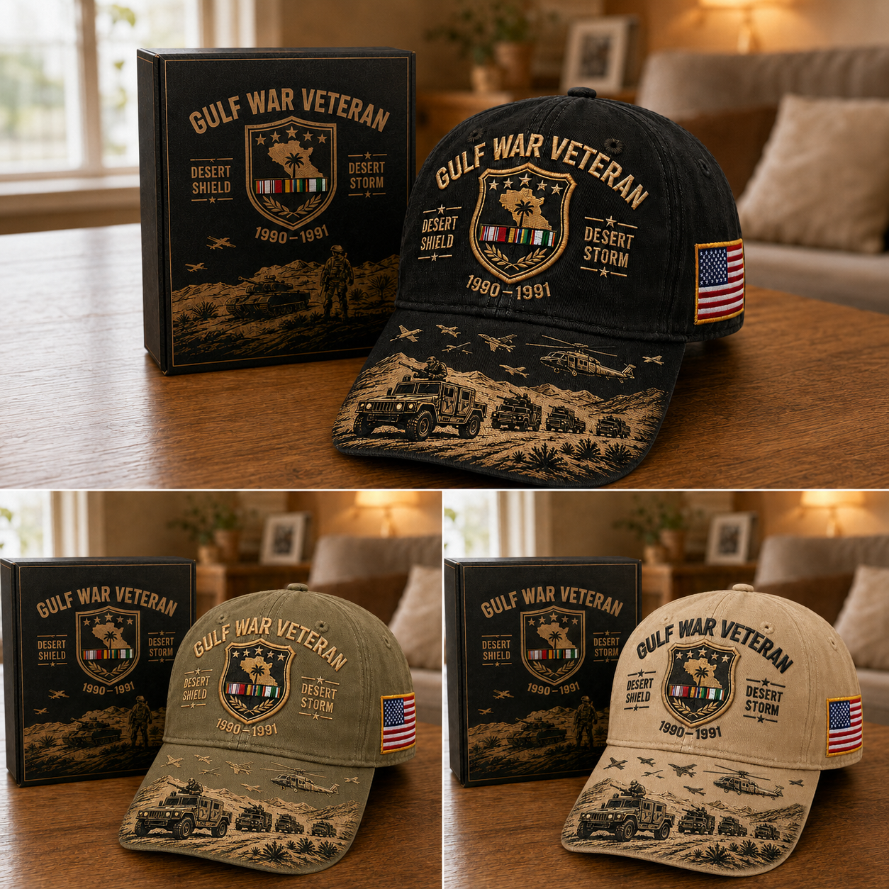 Gulf War Veteran Desert Shield & Desert Storm Commemorative Cap