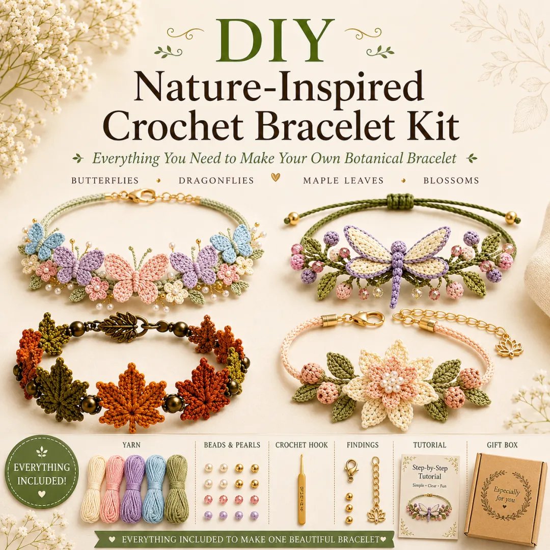 DIY Nature-Inspired Crochet Bracelet Kit