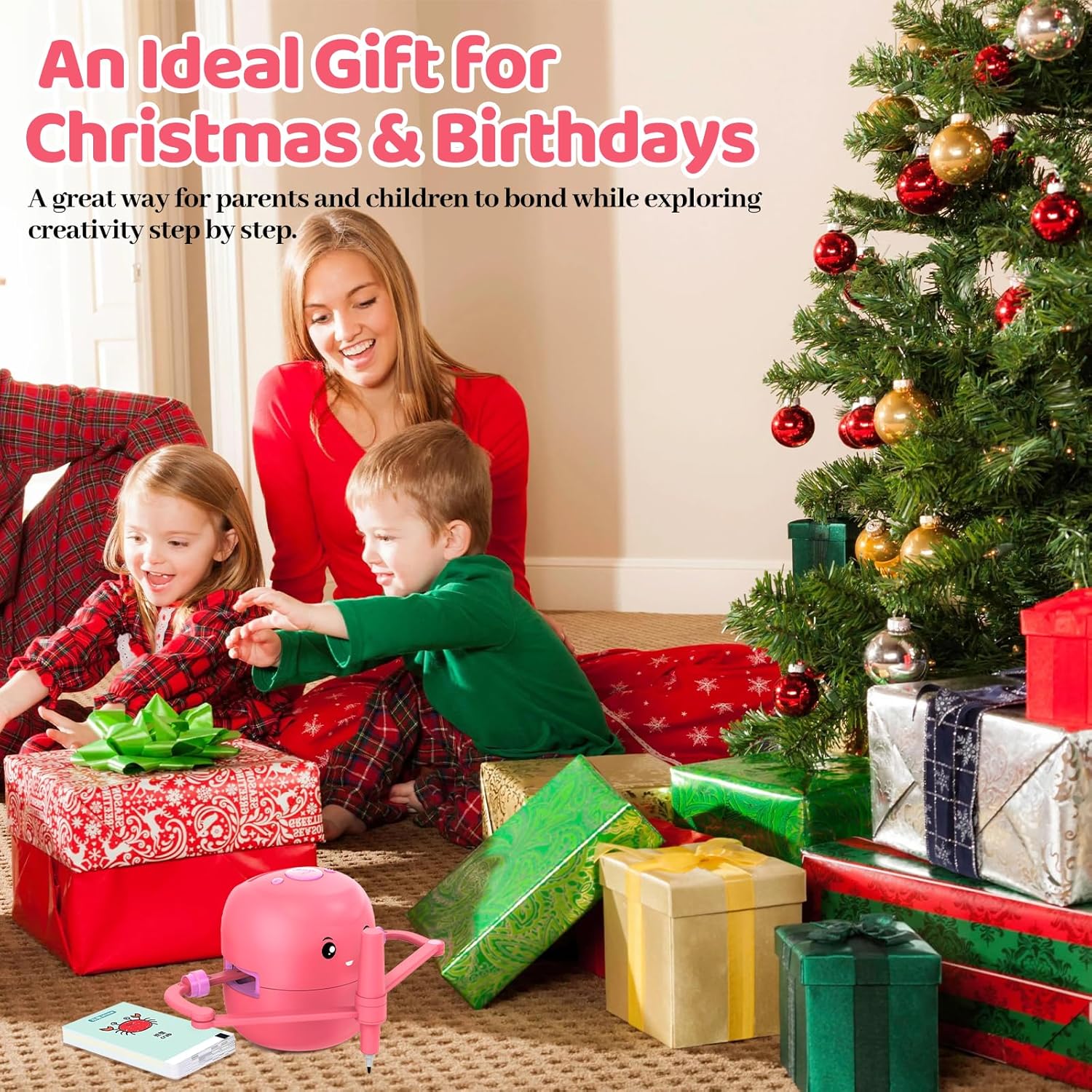 Drawing Robot for Kids with 150 Learning Cards and 17 Colorful Pens, Voice Interactive Educational Smart Art Painting Machine, Step-by-Step Drawing Guidance for Boys Girls Early Learning & STEM Toys