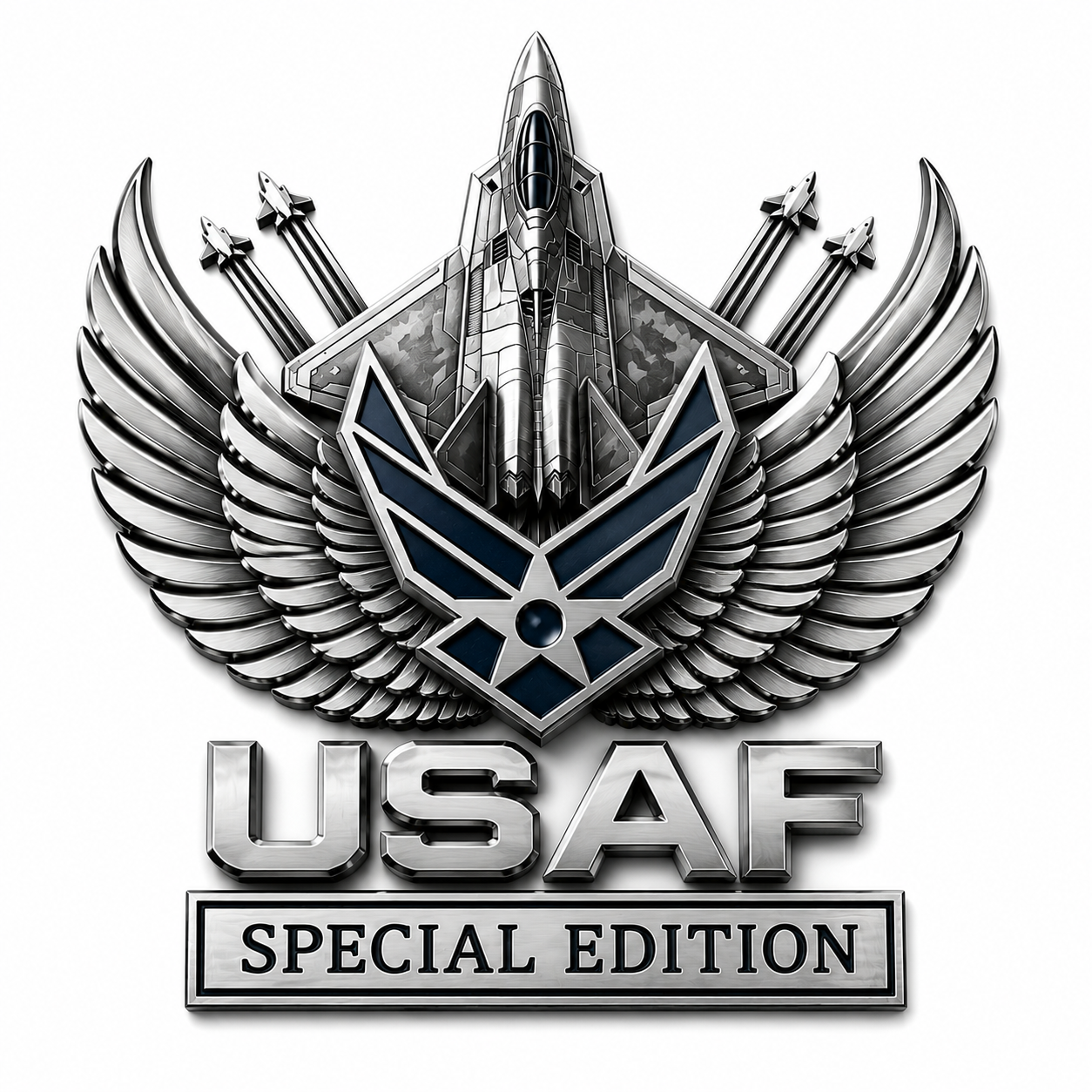 Premium USAF Chrome Emblem – Air Force Vehicle Badge