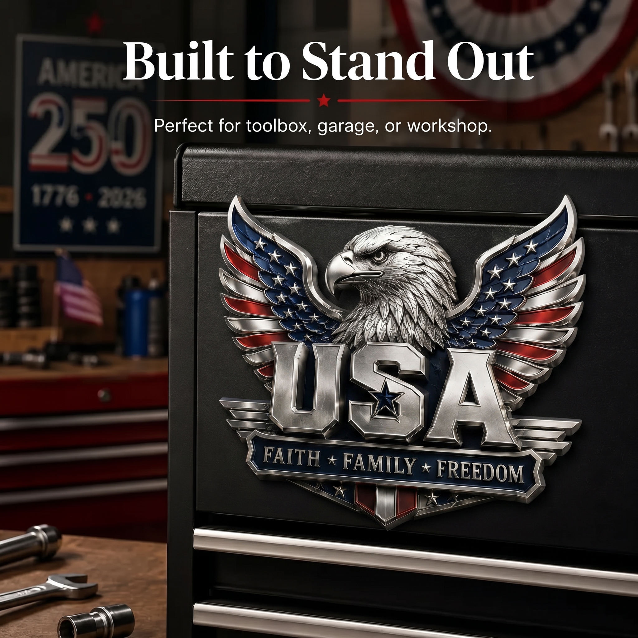 🇺🇸 250th Anniversary 49% OFF – ★USA Faith, Family & Freedom★ Eagle Emblem