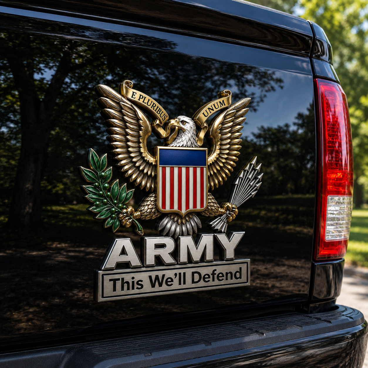 U.S. Army “This We’ll Defend” Metal Vehicle Badge