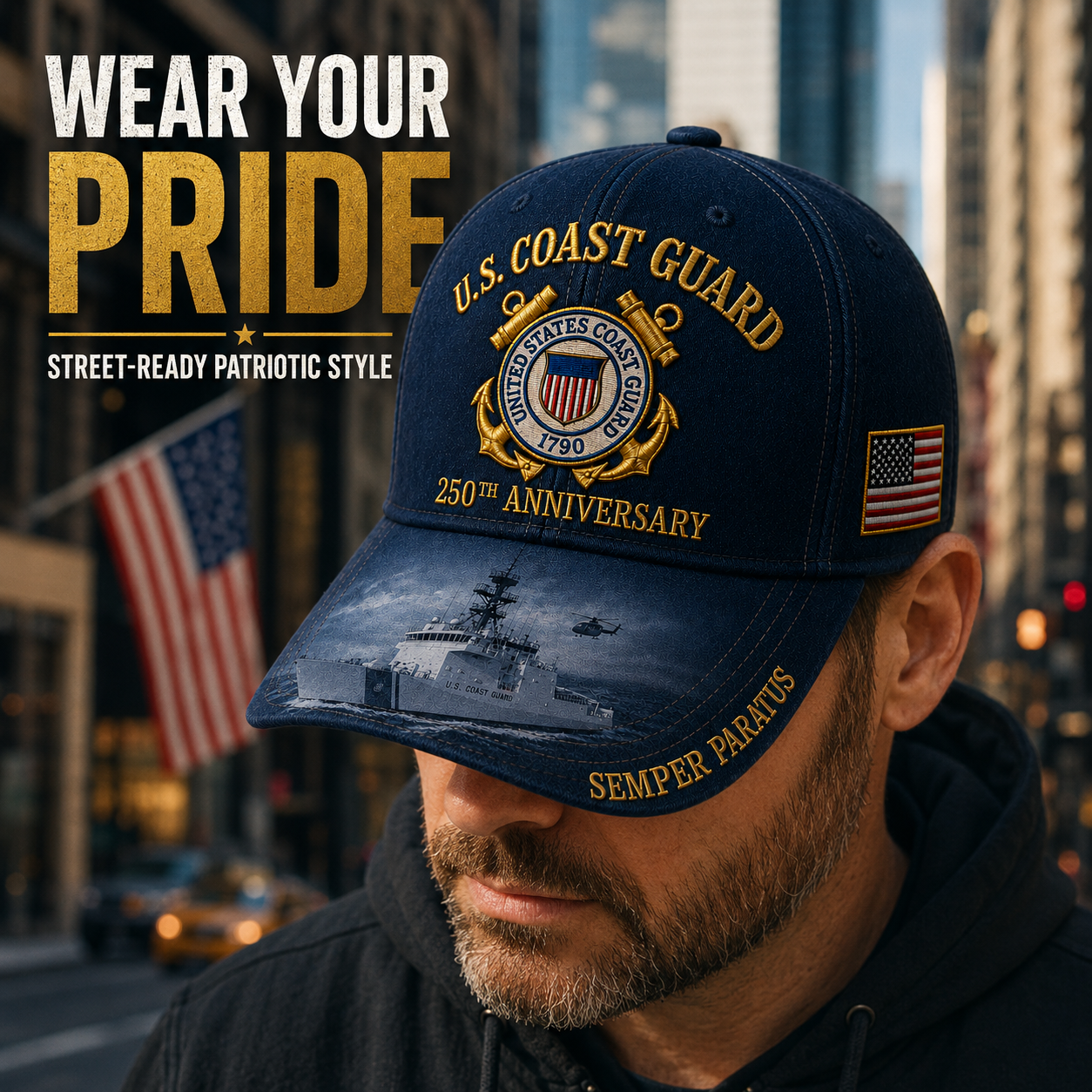 U.S. Coast Guard 250th Anniversary Commemorative Embroidered Cap