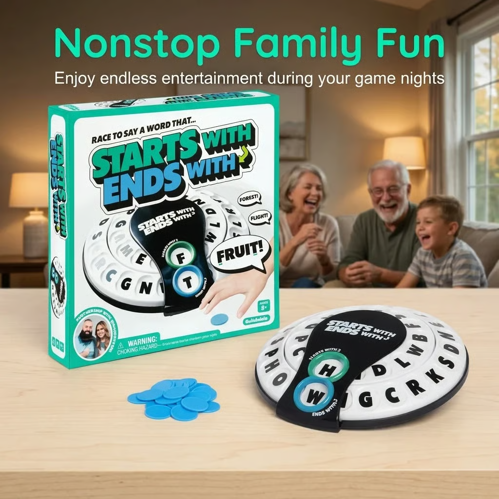 Spin & Shout Word Game – Fast-Paced Family Game with Letter Wheels, Spinner Device