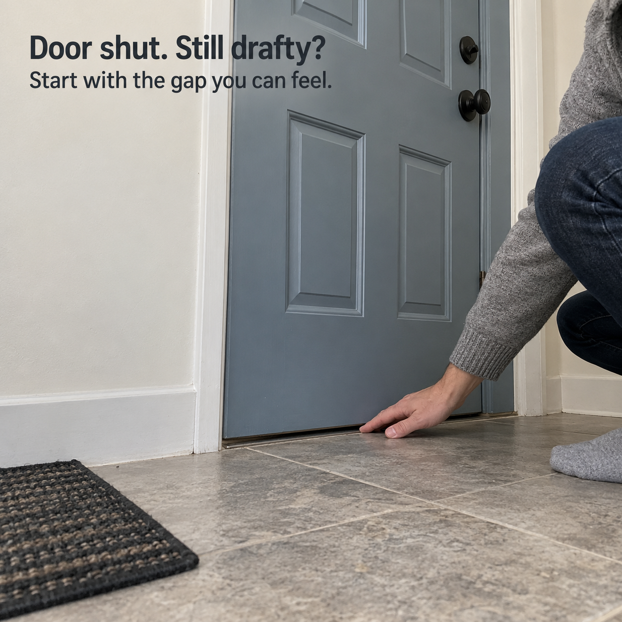 Door gap and weather stripping application