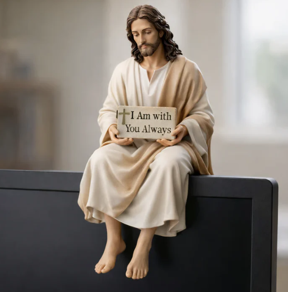 Hand-Painted Resin Jesus Figurine ~ A Daily Reminder You Are Never Alone.