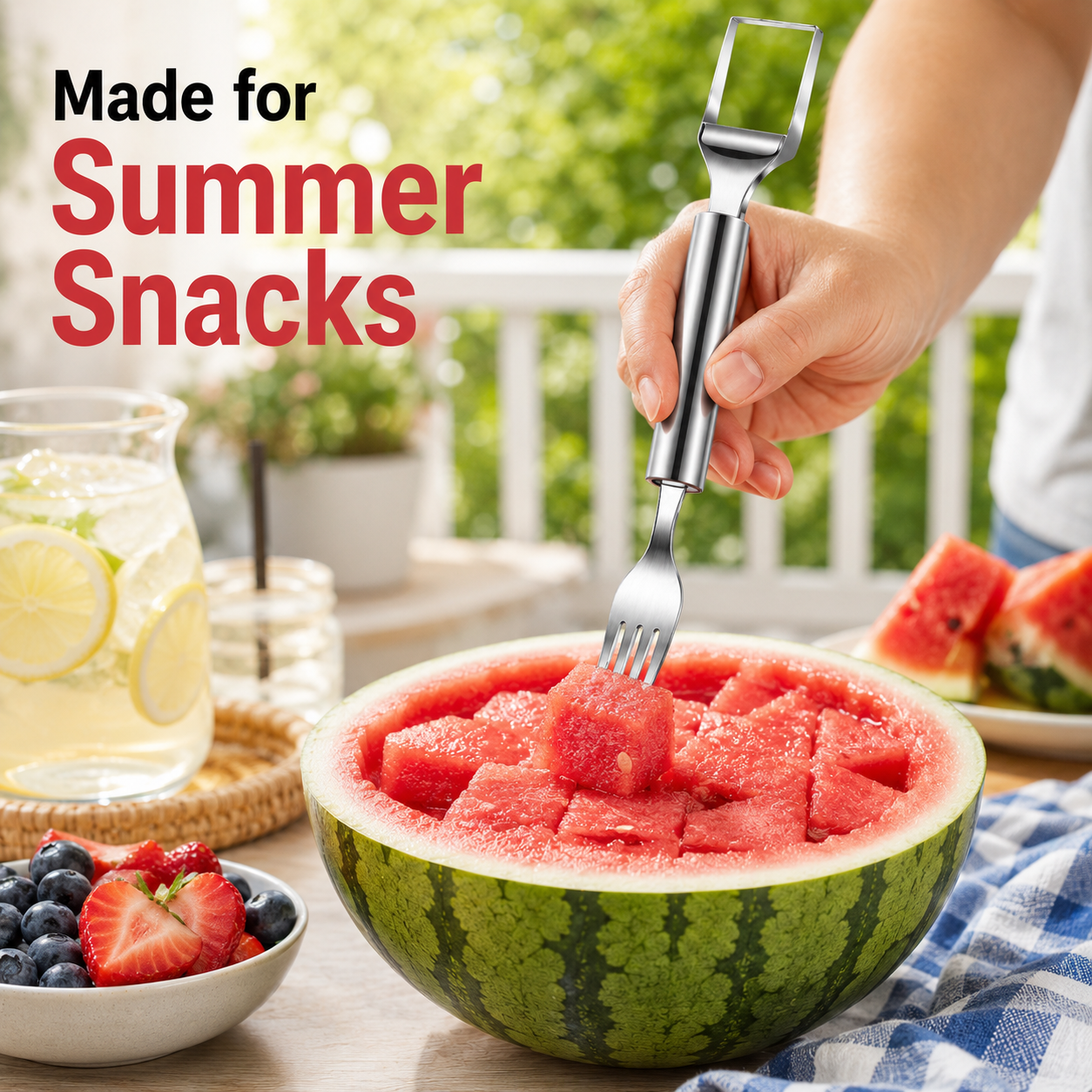 🍉 Effortless Fruit Prep-49% OFF-✨ 2-in-1 Fruit Cutter & Fork – For Quick and Easy Fruit Serving! 🍓