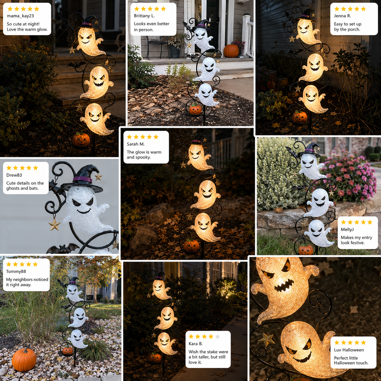 👻 Solar Halloween Little Ghost Garden Stake Light
