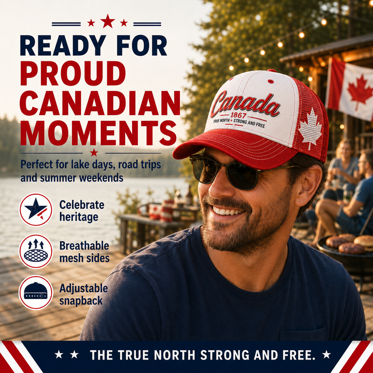 🔥Canada Day Sale - Canada 1867 “True North” Patriotic Trucker Cap