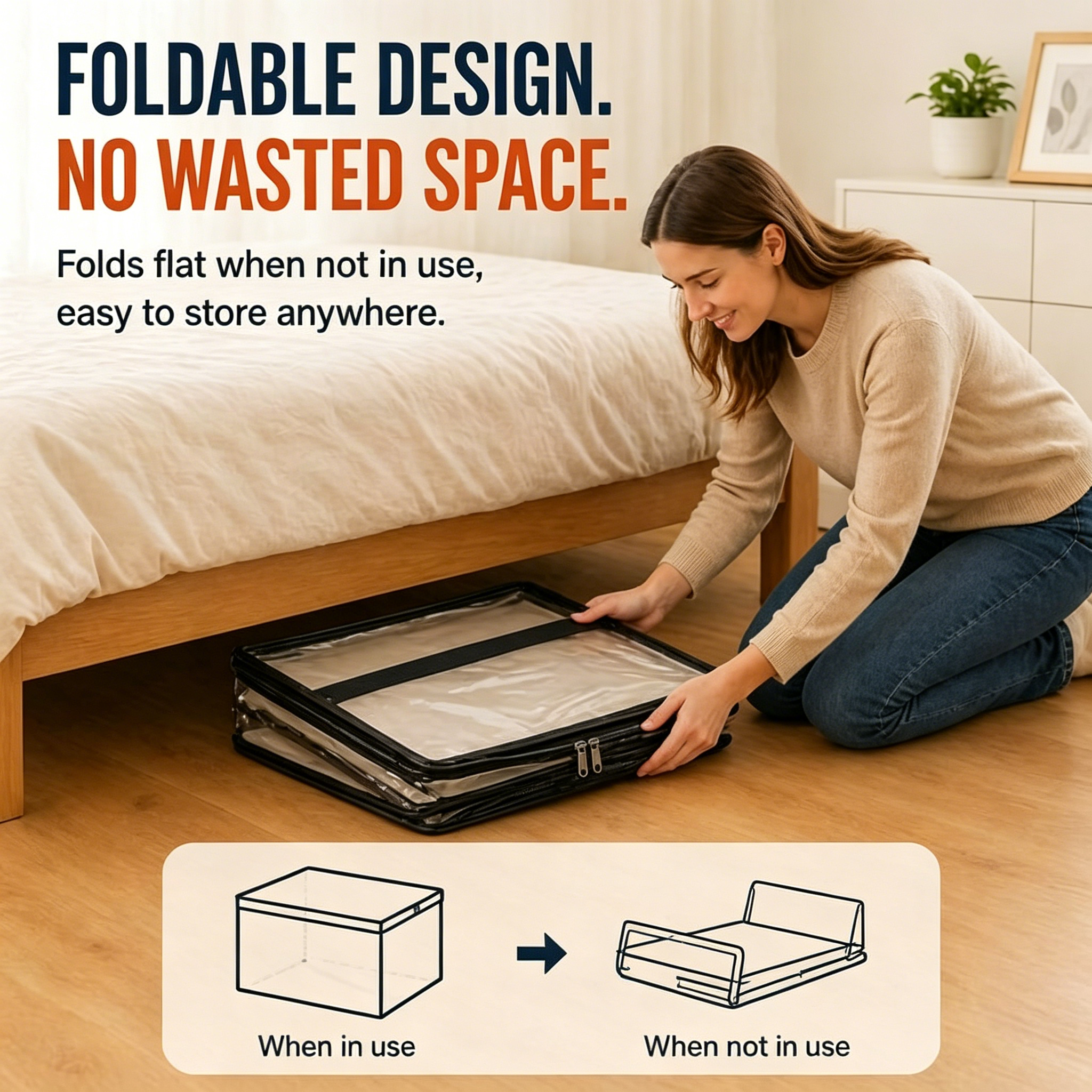 Large Heavy-Duty Thick Plastic Clear Storage Bag for Clothes, Moving & Storage