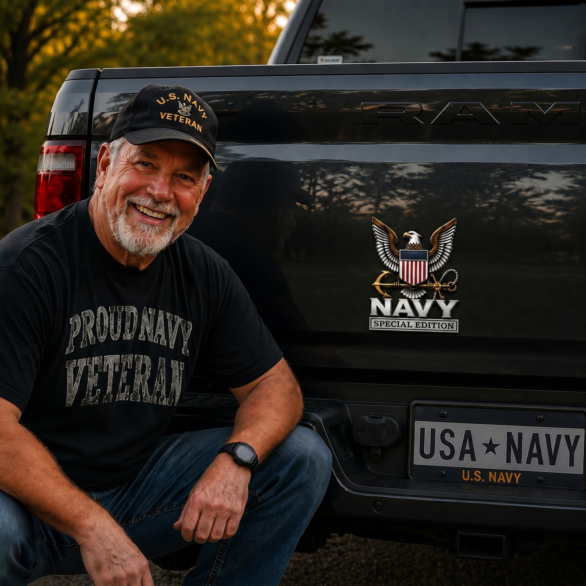 ⚓U.S. Navy Special Edition Metal Vehicle Badge