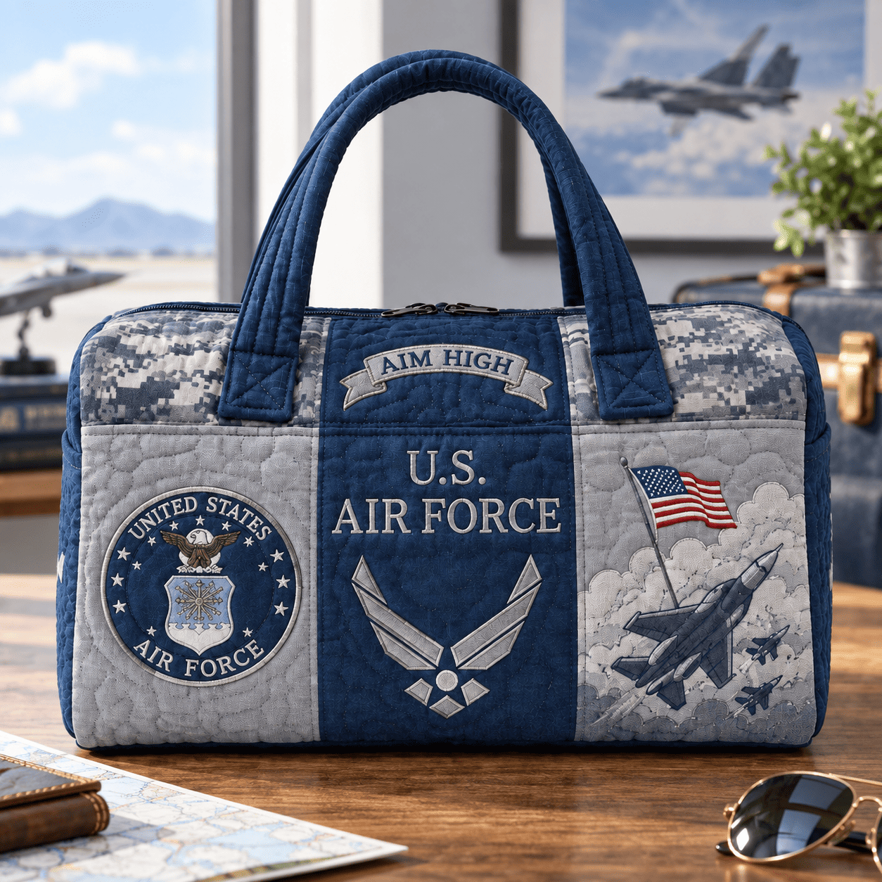 Handmade US Military Heritage Quilted Duffel Bag