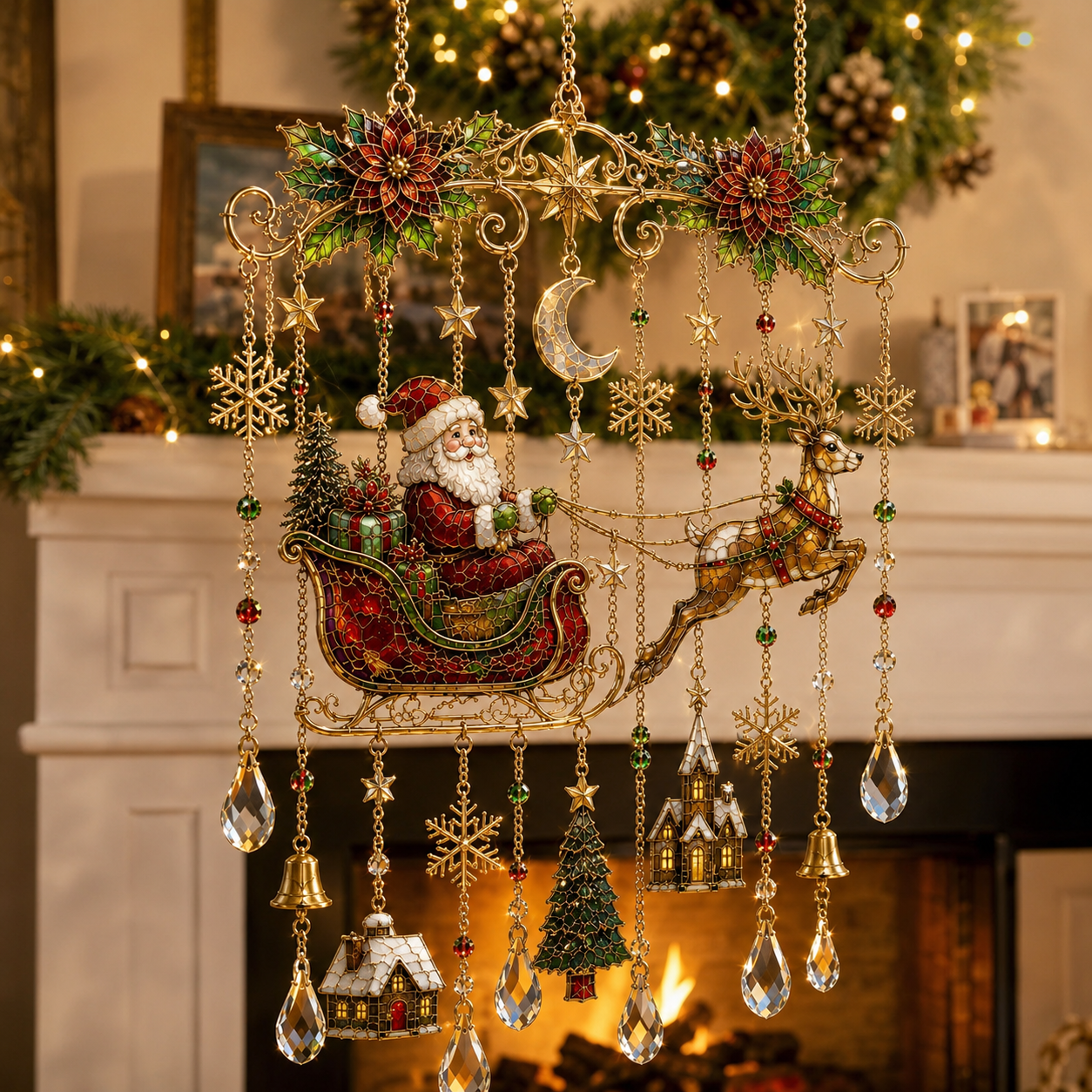 🔥Last Day 49% OFF - Handmade Christmas Stained Glass Window Hanging