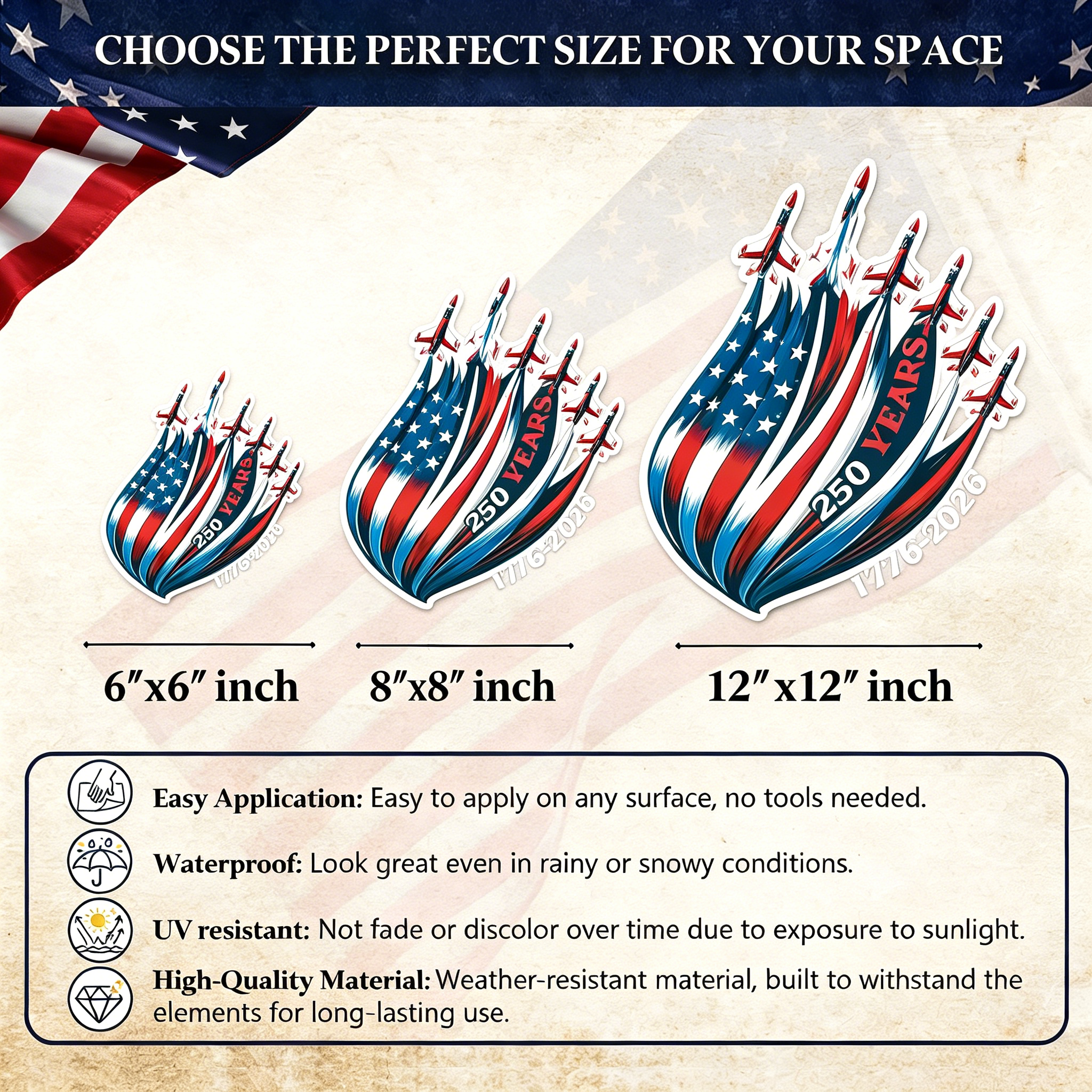 🔥 LIMITED TIME OFFER - Flag Fighter Jet High Quality UV DTF 3D Decal