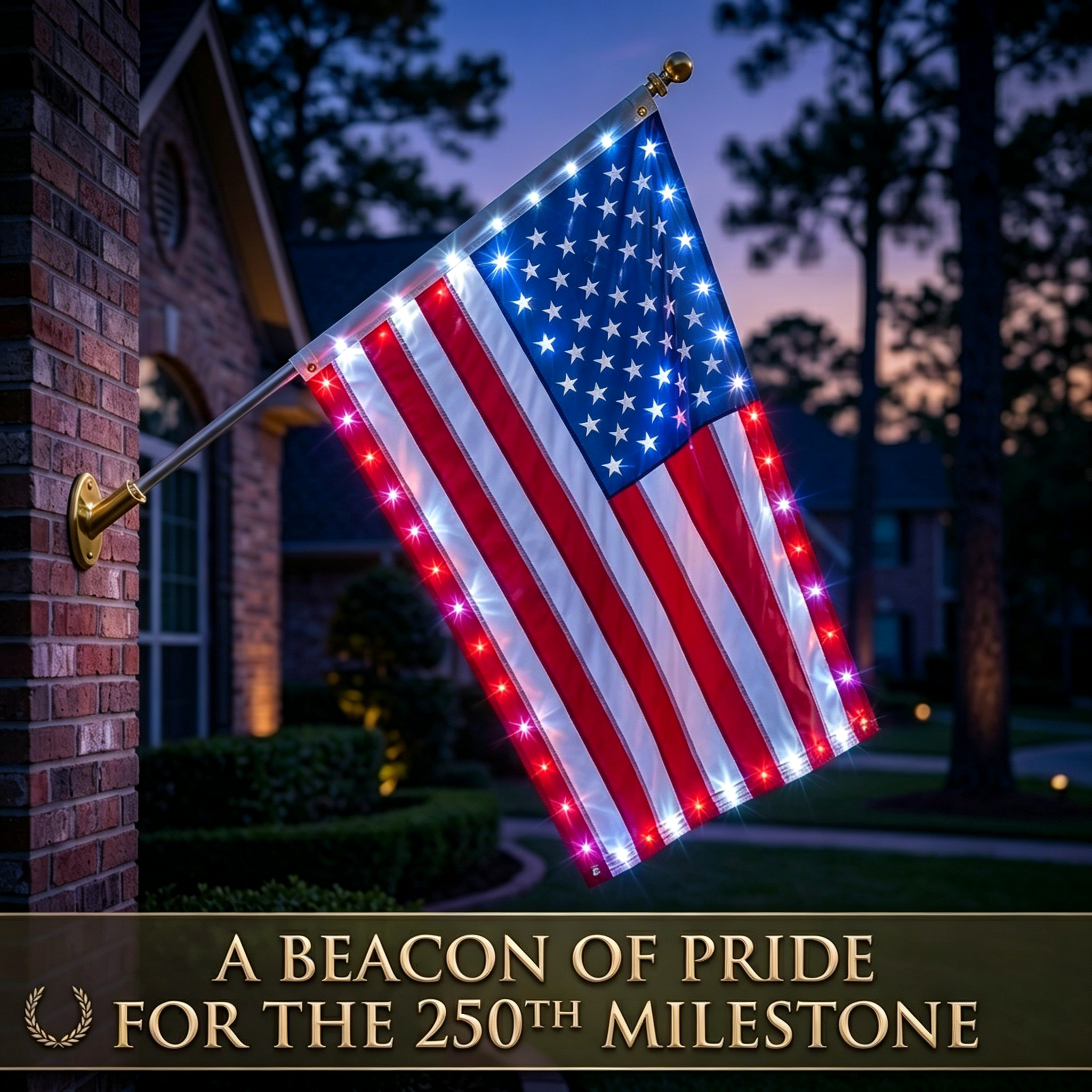 Last Day 49%OFF🔥🦅Illuminated 250th Anniversary USA Commemorative Flag - Premium LED Edition (3x5Ft)