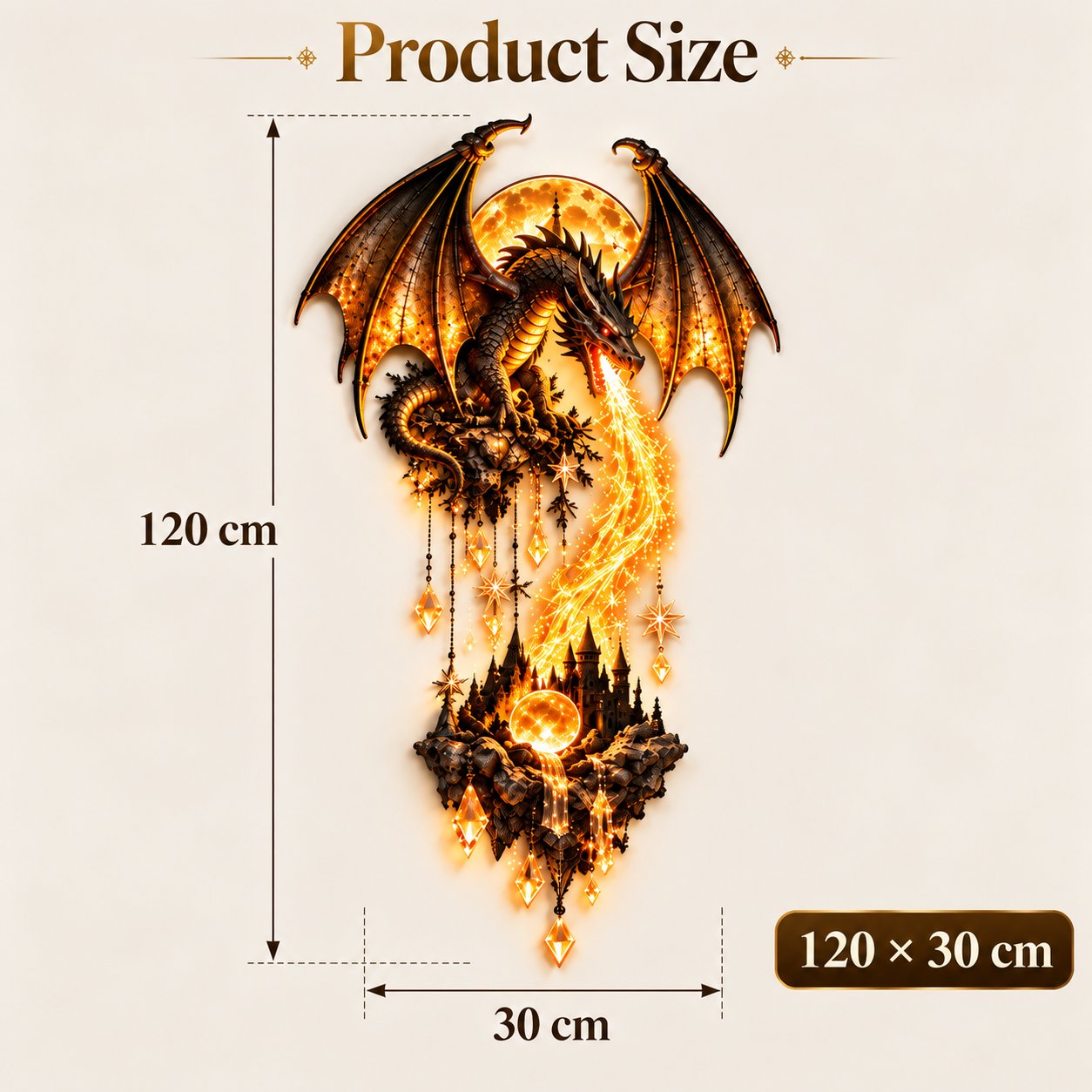 🐉 Dragonfire Moonlight Wall Lamp | Enchanted Fantasy Castle Decor 🌙