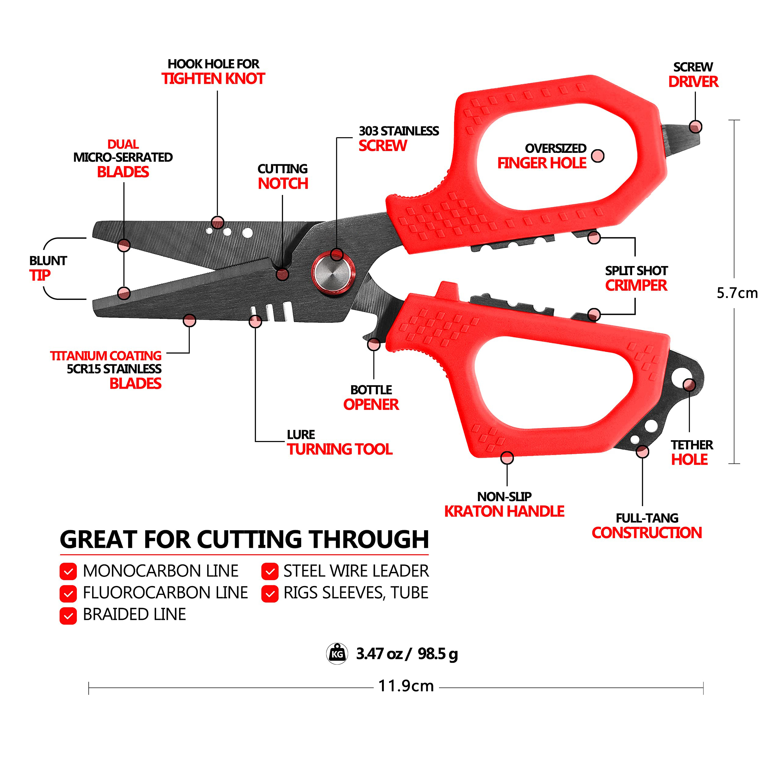 🔥Last day 50% OFF🔥Rust Resistant Fishing Pro Shears - Braid Cutting Scissors