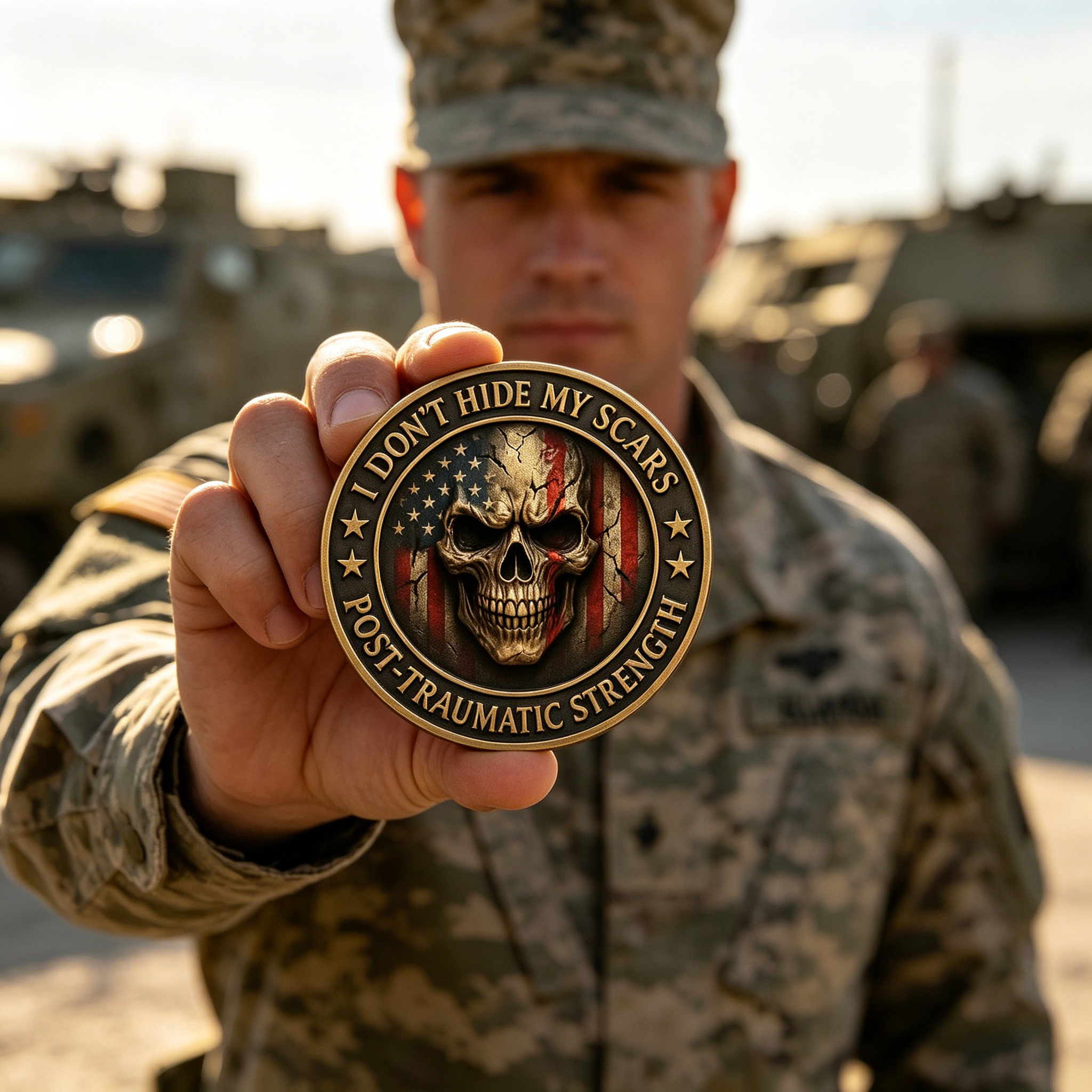 🔥Last Day 50% OFF🔥 "I Don't Hide My Scars" — PTSD Veteran Strength Commemorative Coin