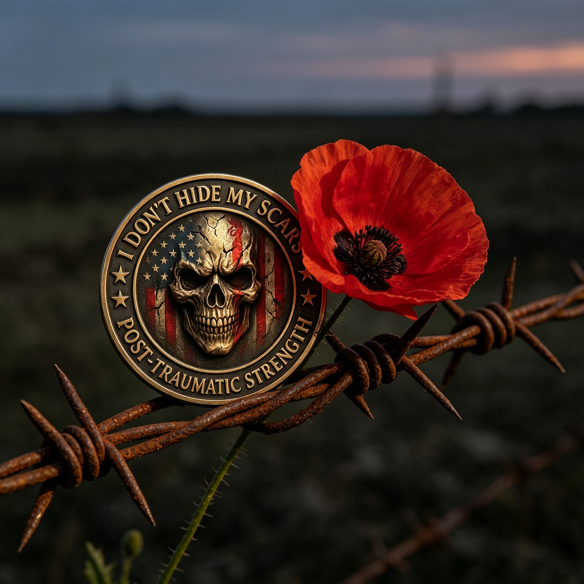🔥Last Day 50% OFF🔥 "I Don't Hide My Scars" — PTSD Veteran Strength Commemorative Coin