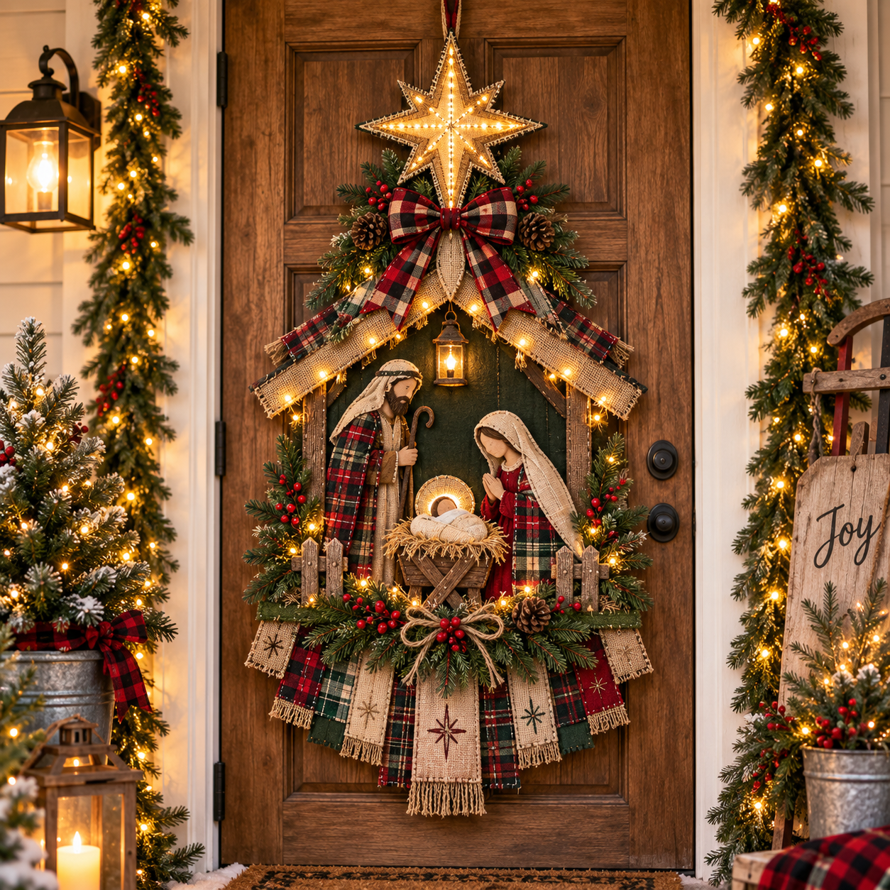 DIY Lighted Christmas Nativity Scene Door Hanging Kit 🎄