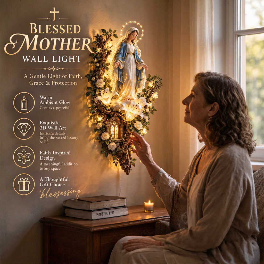 🙏✨ Blessed Mother Lighted Wall Décor