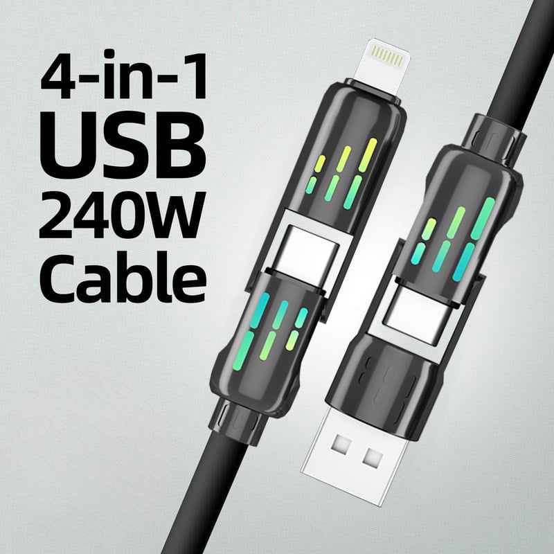 🔥Last Day 50% OFF🌲 240W 4-in-1 USB C Cable -Buy 2 Free 1 Today