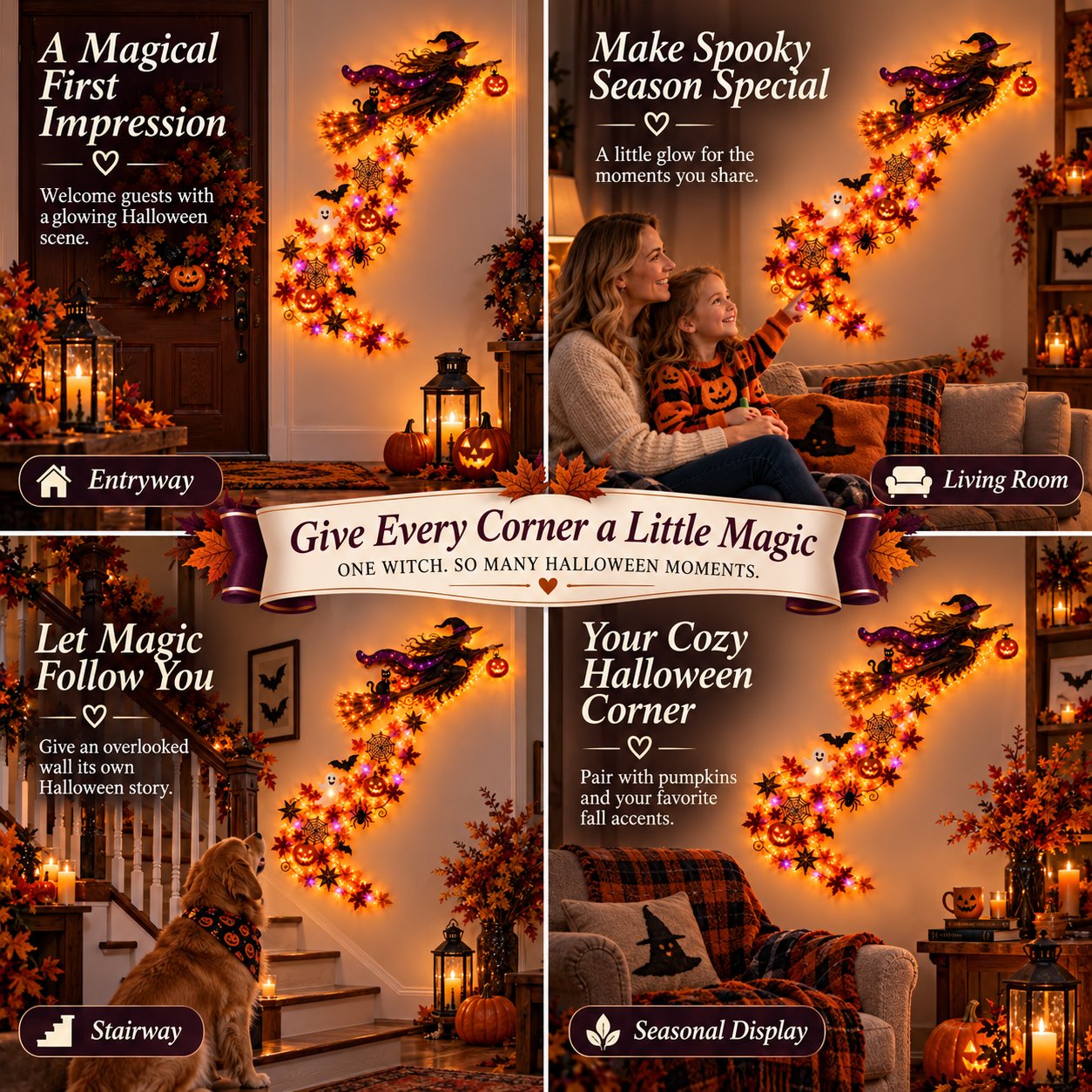 Illuminated Halloween Magic Trail display