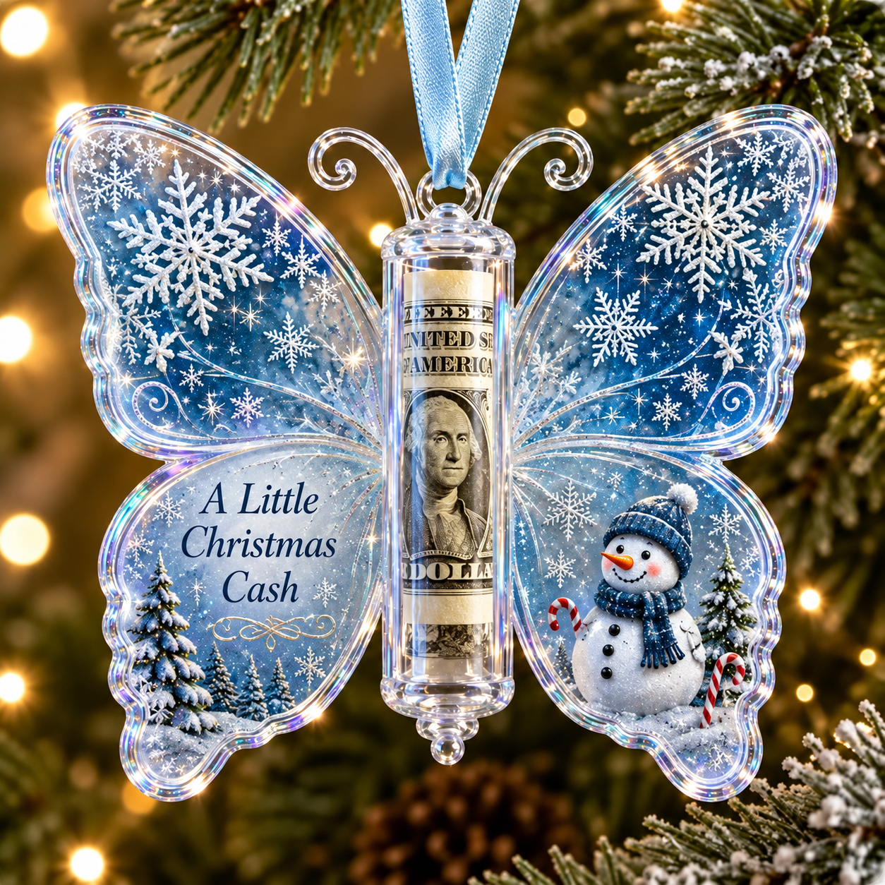 🦋💵 Christmas Cash Gift Butterfly Ornament🎄✨